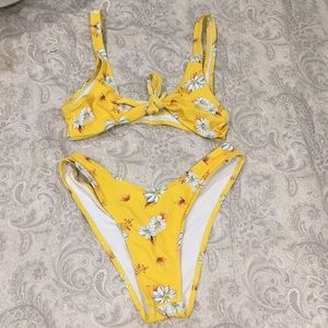 Yellow floral swimsuit
